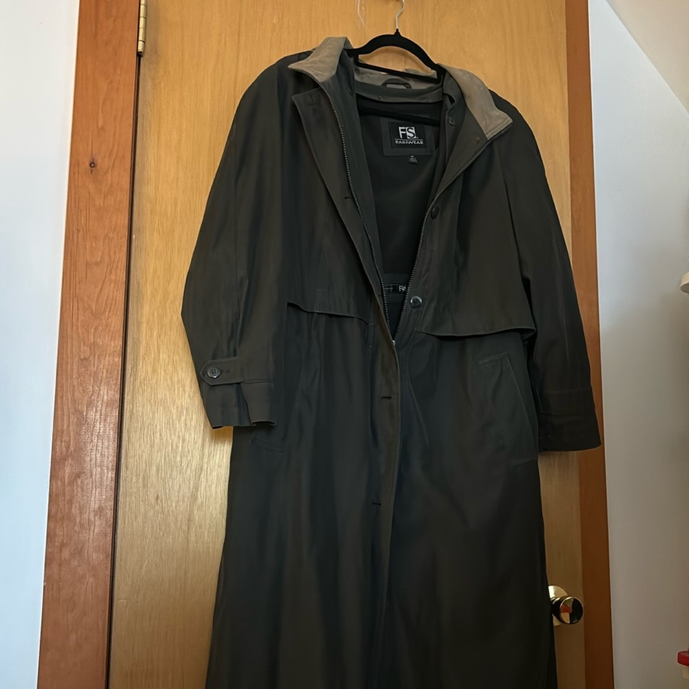 F. S. Limited Women's Charcoal Gray Stylish Hooded Duster Coat Size 16